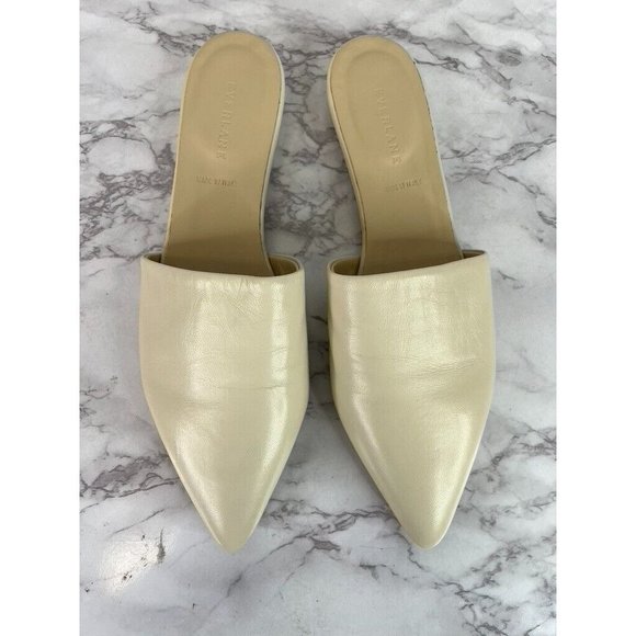 Everlane Womens The Modern Leather Pointy Flat Ivory sz 10.5 - Picture 1 of 10